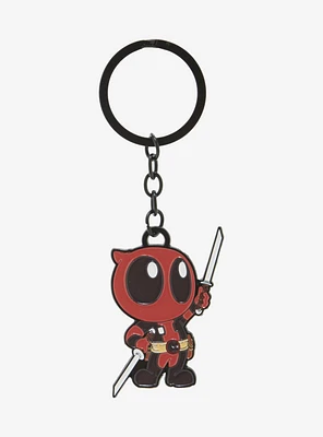 Marvel Deadpool Chibi Swords Metal Keychain