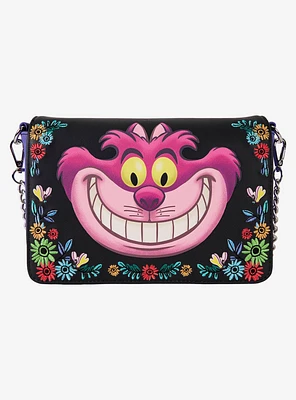 Loungefly Disney Alice in Wonderland Cheshire Cat Floral Crossbody Bag