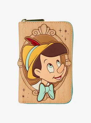 Loungefly Disney Pinocchio Wood Frame Portrait Small Zip Wallet