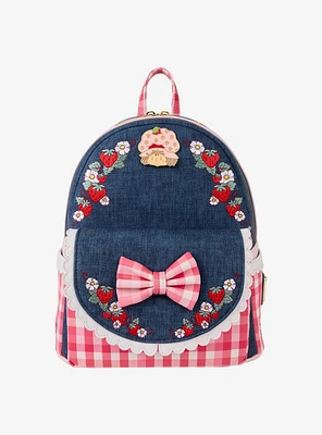 Loungefly Strawberry Shortcake Denim Gingham Mini Backpack