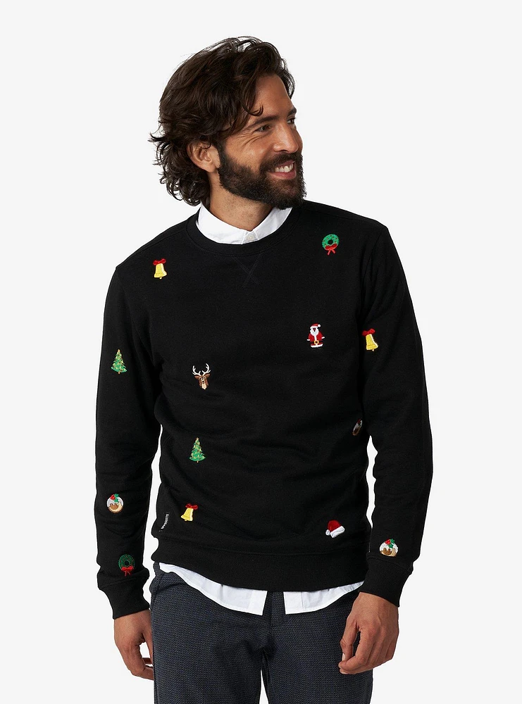 Christmas Icons Black Sweater