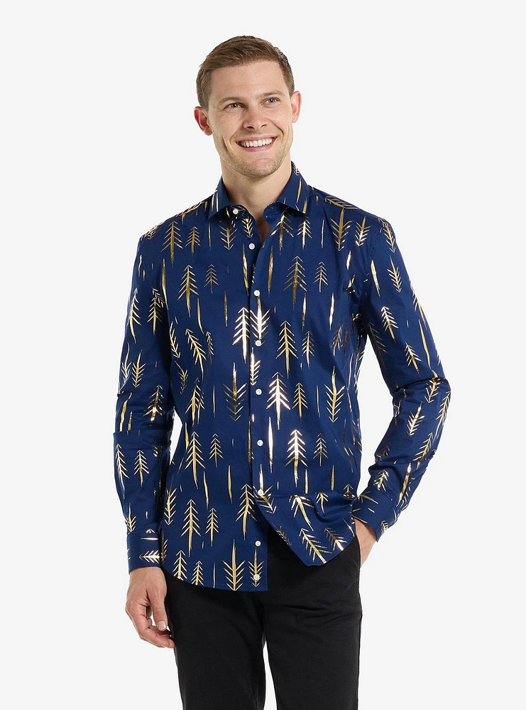 Teriffic Trees Long Sleeve Button-Up Shirt