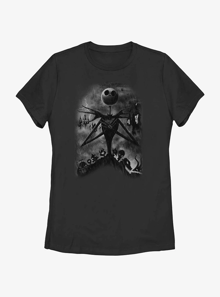 Disney The Nightmare Before Christmas Jack Night Sky Womens T-Shirt