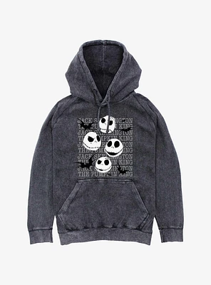 Disney The Nightmare Before Christmas Jack Heads Splatter Mineral Wash Hoodie