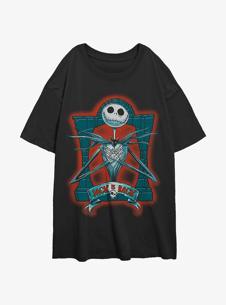 Disney The Nightmare Before Christmas Jack Crypt Womens Oversized T-Shirt