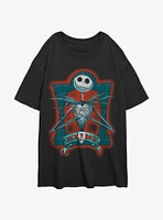 Disney The Nightmare Before Christmas Jack Crypt Womens Oversized T-Shirt