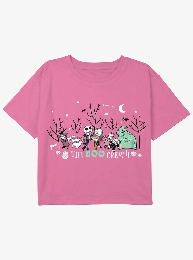 Disney The Nightmare Before Christmas Boo Crew Youth Girls Boxy Crop T-Shirt