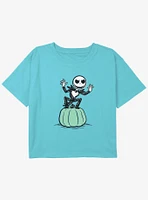 Disney The Nightmare Before Christmas Jack Pumpkin Youth Girls Boxy Crop T-Shirt