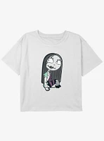 Disney The Nightmare Before Christmas Sally Smile Youth Girls Boxy Crop T-Shirt