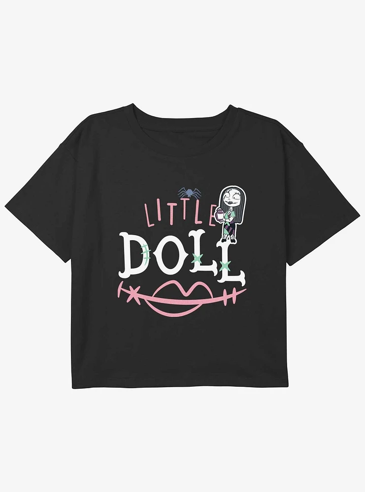 Disney The Nightmare Before Christmas Little Doll Youth Girls Boxy Crop T-Shirt