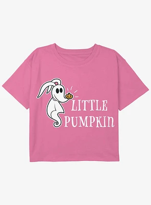 Disney The Nightmare Before Christmas Little Pumpkin Youth Girls Boxy Crop T-Shirt