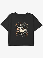 Disney The Nightmare Before Christmas Zero Trick Or Treat Youth Girls Boxy Crop T-Shirt