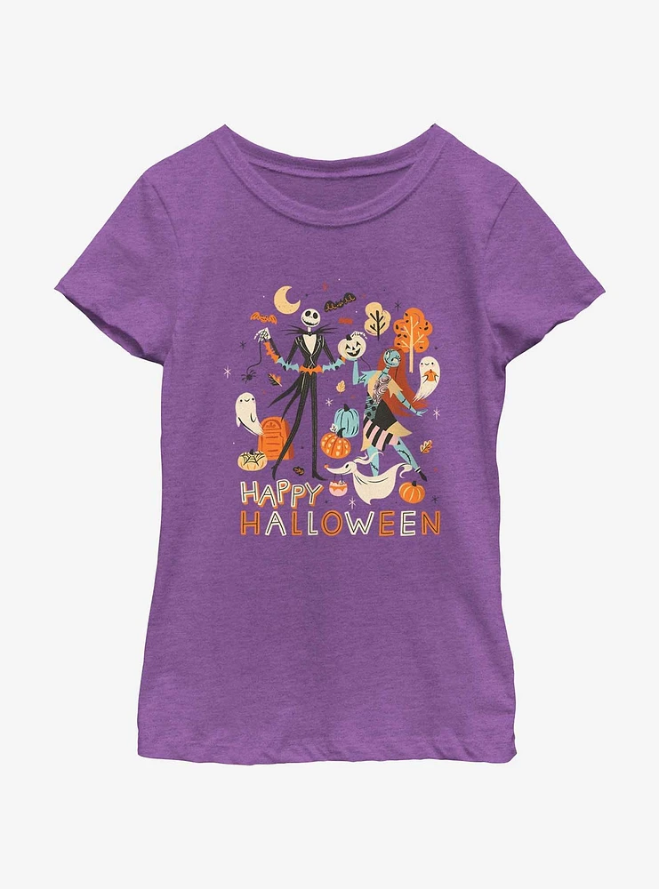 Disney The Nightmare Before Christmas Happy Halloween Sally Jack Youth Girls T-Shirt