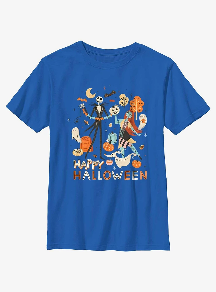 Disney The Nightmare Before Christmas Happy Halloween Sally Jack Youth T-Shirt