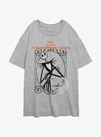 Disney The Nightmare Before Christmas Jack And Zero Framed Womens Oversized T-Shirt