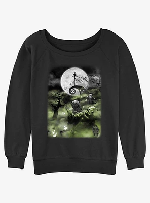 Disney The Nightmare Before Christmas Scary Night Womens Slouchy Sweatshirt