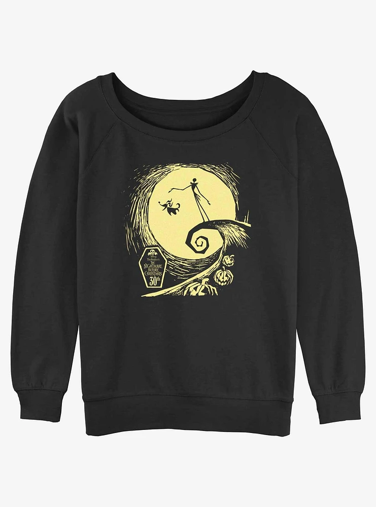 Disney The Nightmare Before Christmas Moon Friends Womens Slouchy Sweatshirt