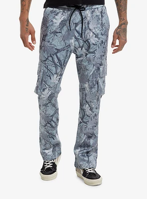 Grey Tree & Leaf Cargo Pants