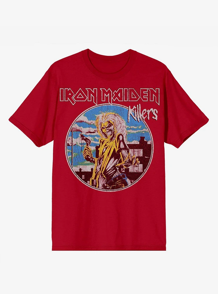 Iron Maiden Killers Distressed Boyfriend Fit Girls T-Shirt