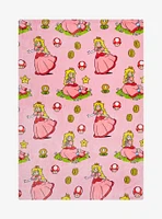 Nintendo Super Mario Bros. Princess Peach Allover Print Fleece Throw