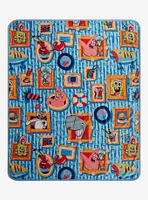 SpongeBob SquarePants Character Frame Portraits Allover Print Fleece Throw - BoxLunch Exclusive