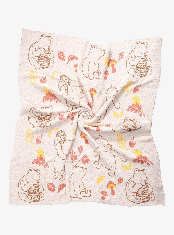 Disney Winnie the Pooh Leaves & Pooh Bear Allover Print Feather Knit Throw - BoxLunch Exclusive