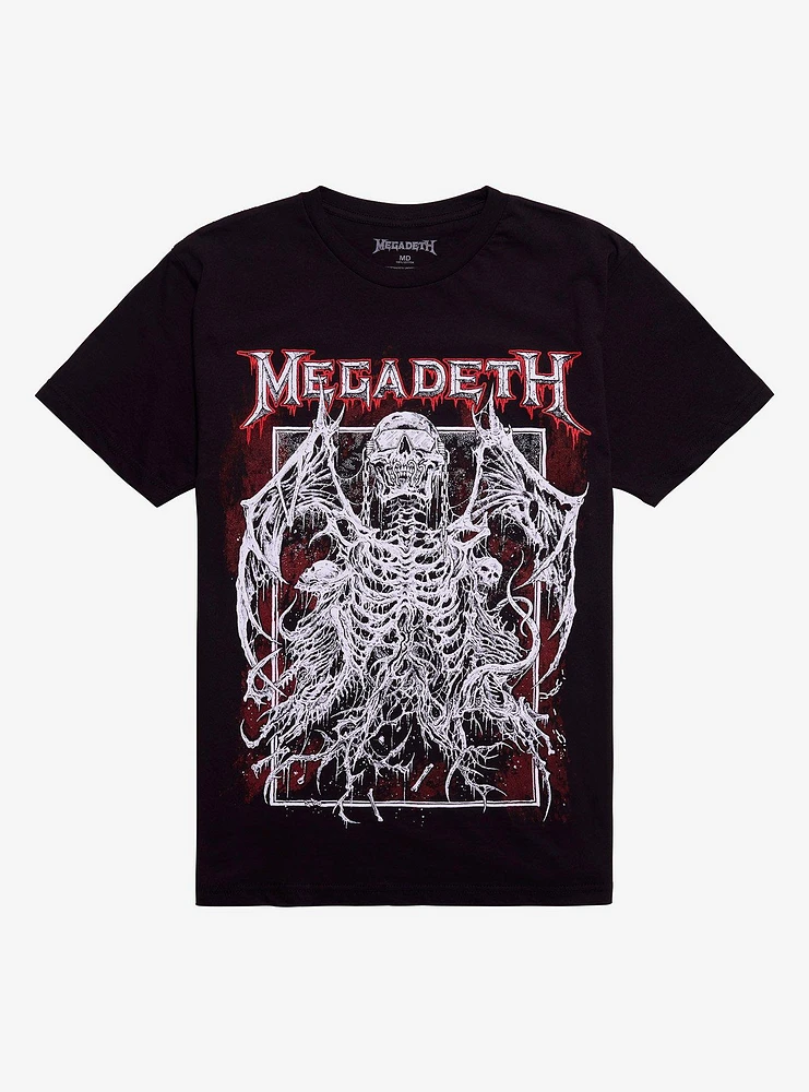 Megadeth Vic Rattlehead Skeleton Wings T-Shirt