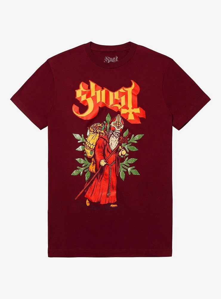 Ghost Papa Noel Glitter Relaxed Fit Girls T-Shirt