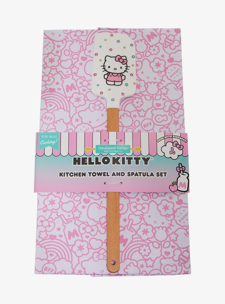 Sanrio Hello Kitty Star Allover Print Kitchen Towel and Spatula Set