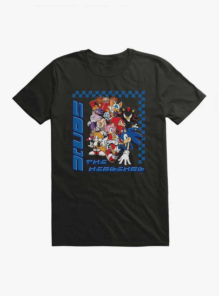 Sonic The Hedgehog Group Checkered T-Shirt