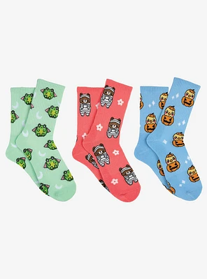 Cute Animals 3-Pair Crew Socks