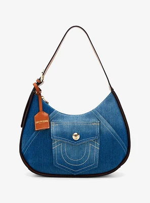 True Religion Horseshoe Pocket Denim Hobo Bag