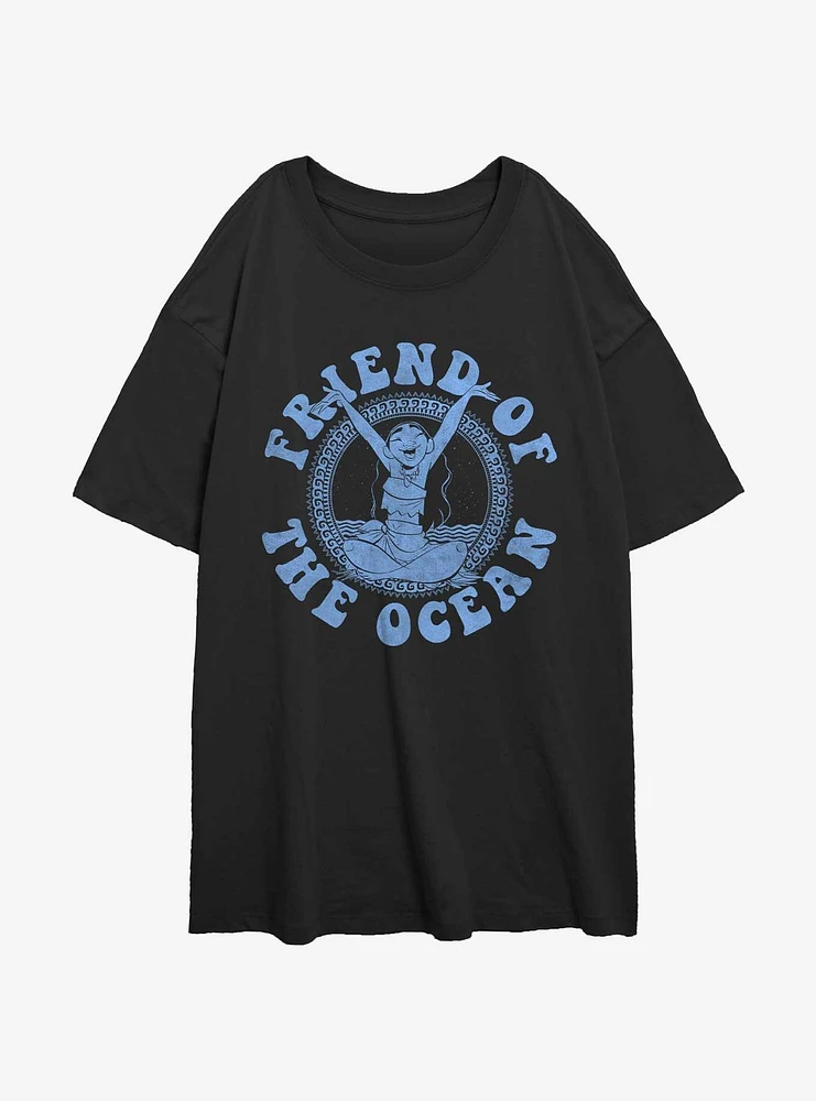 Disney Moana Ocean Friend Womens Oversized T-Shirt