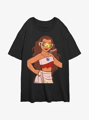 Disney Moana Beach Pose Womens Oversized T-Shirt