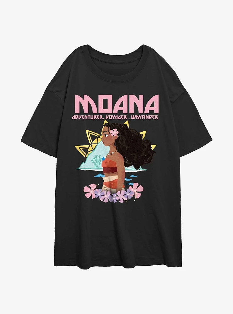 Disney Moana Voyager And Adventurer Womens Oversized T-Shirt