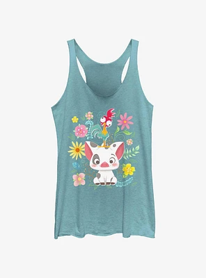 Disney Moana Pua Floral Scatter Womens Tank