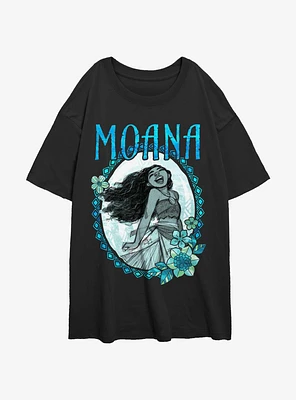 Disney Moana Wreath Circle Womens Oversized T-Shirt