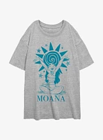 Disney Moana Sun And Stars Womens Oversized T-Shirt