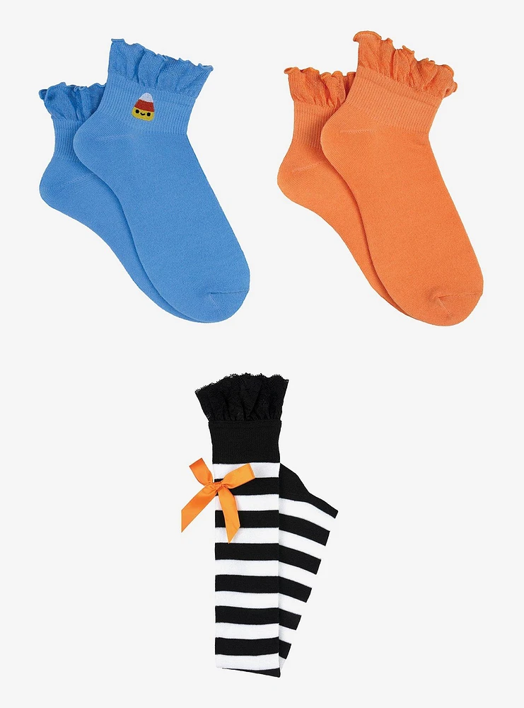 Halloween Ruffles 3-Pair Sock Bundle