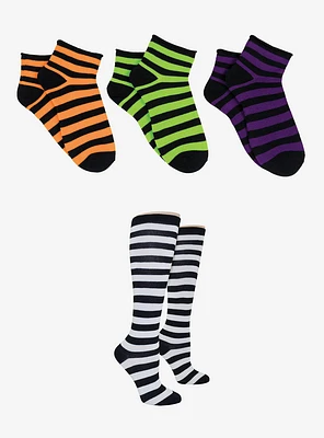 Halloween Stripes 4-Pair Sock Bundle