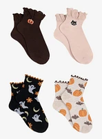 Halloween Ruffled 4-Pair Anklet Socks