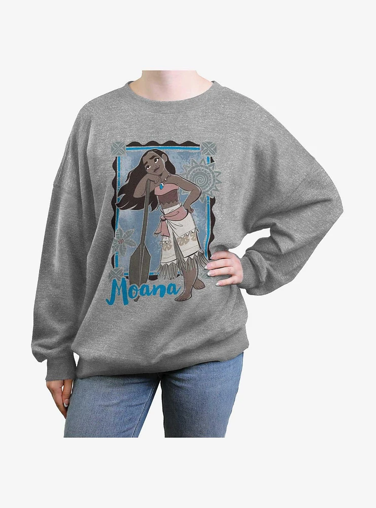 Disney Moana Lean Pose Womens Oversized Sweatshirt