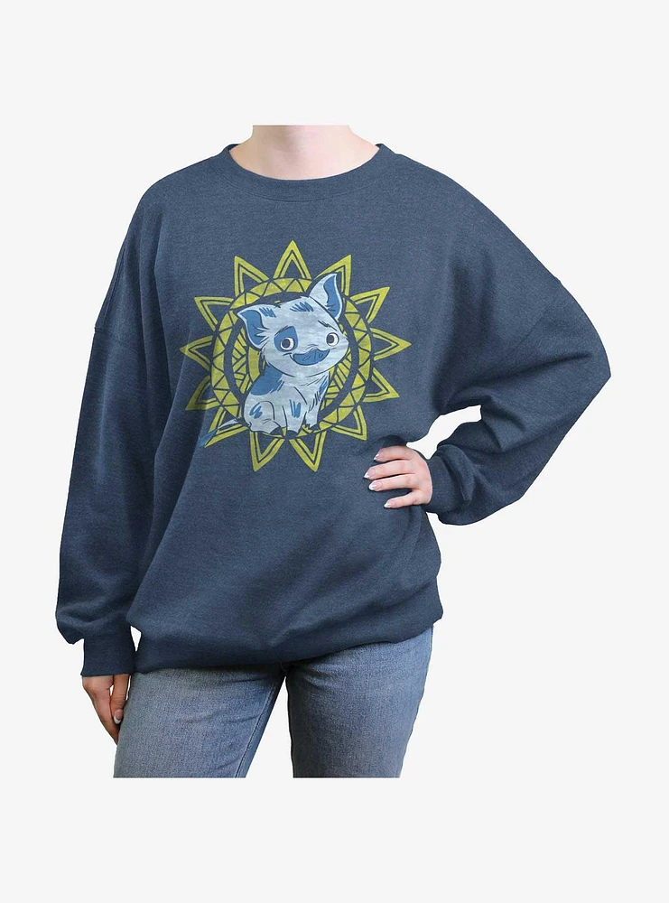 Disney Moana Sunny Pua Womens Oversized Sweatshirt