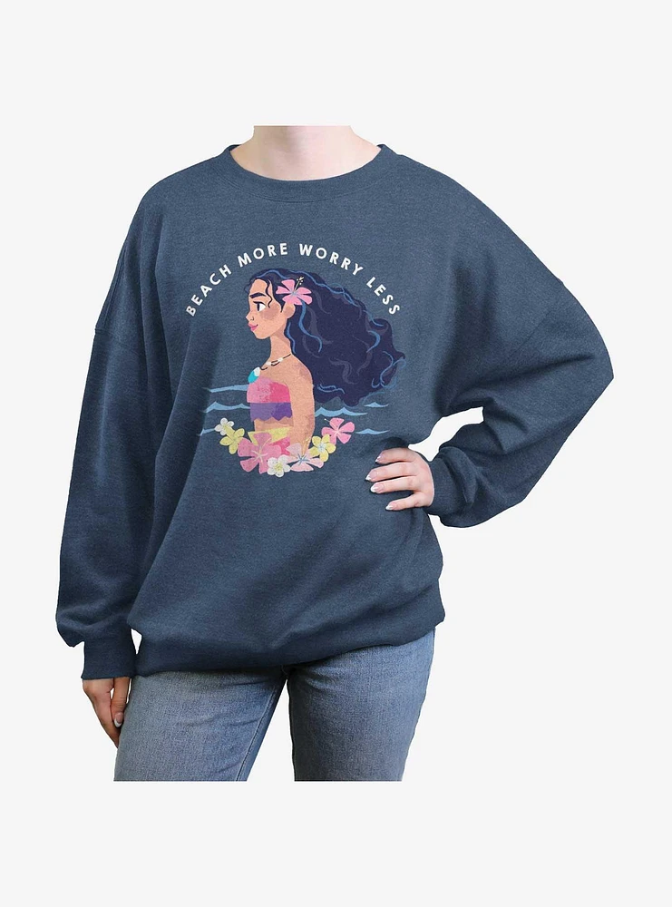 Disney Moana Worry Less Womens Oversized Sweatshirt