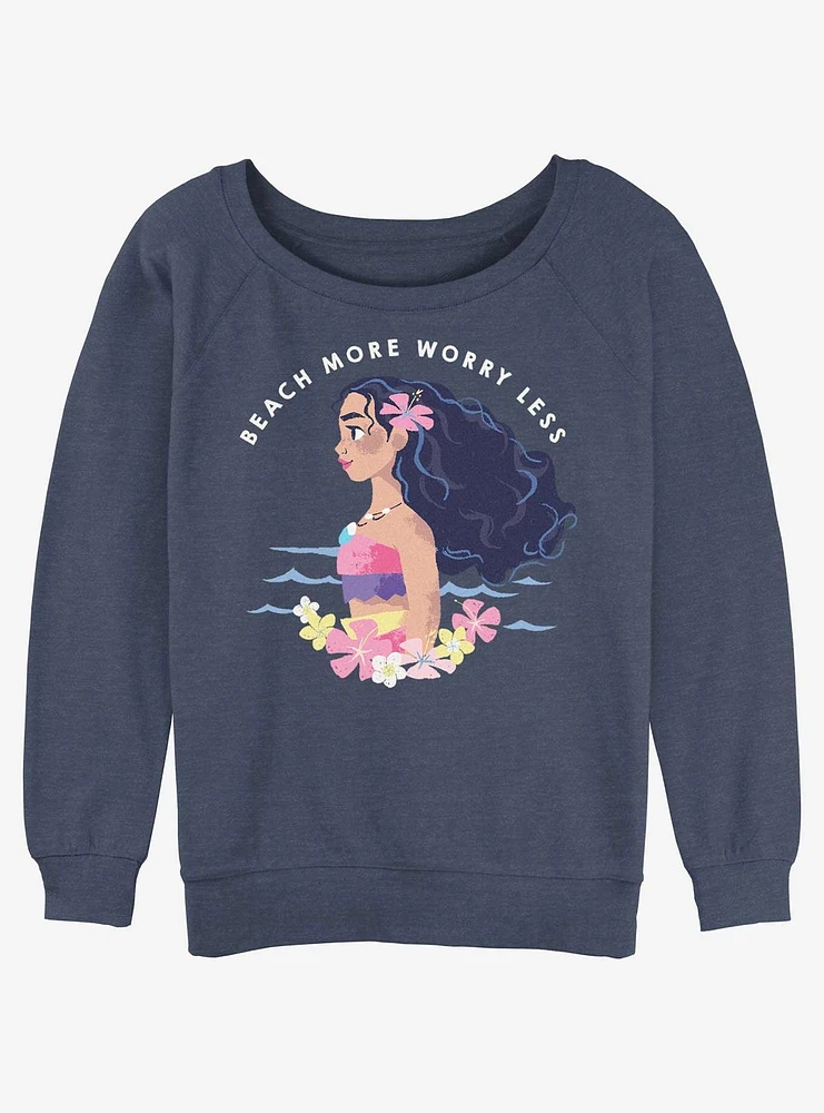 Disney Moana Worry Less Womens Slouchy Sweatshirt