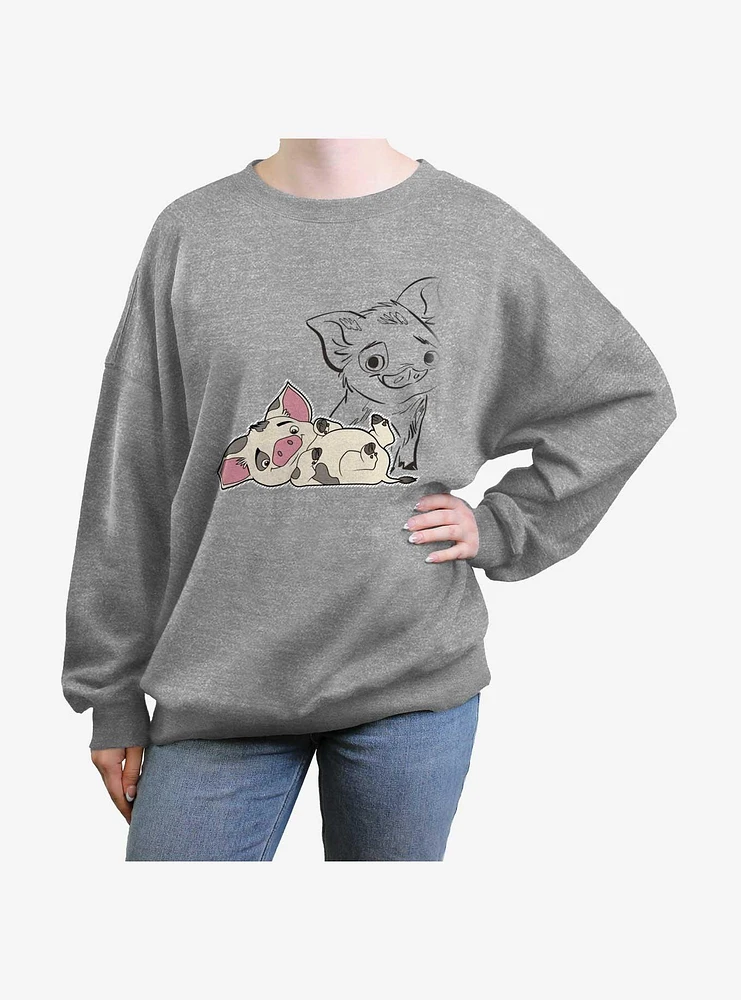 Disney Moana Pua Womens Oversized Sweatshirt