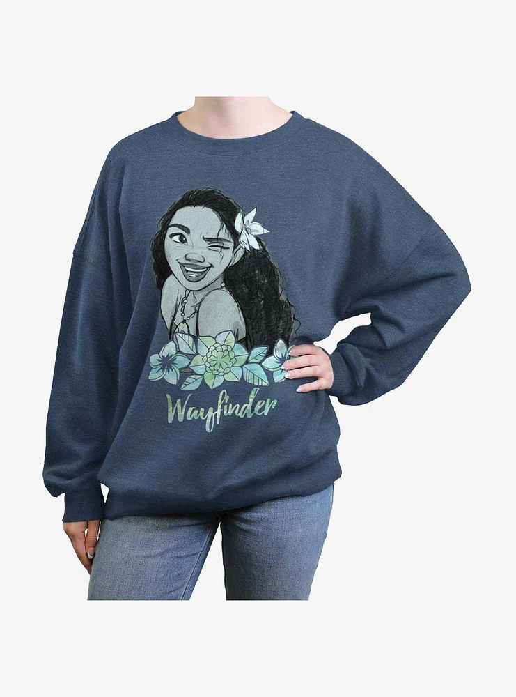 Disney Moana Wink Womens Oversized Sweatshirt