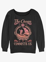 Disney Moana The Ocean Connect Us Womens Slouchy Sweatshirt