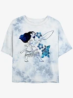 Disney Moana Watercolor Flowers Womens Tie-Dye Crop T-Shirt