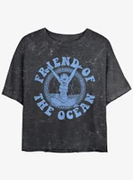 Disney Moana Ocean Friend Womens Mineral Wash Crop T-Shirt